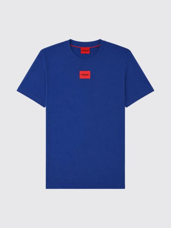 26FW 휴고보스 로고 라벨 코튼 저지 티셔츠 50447978 497 Blue - HUGO BOSS