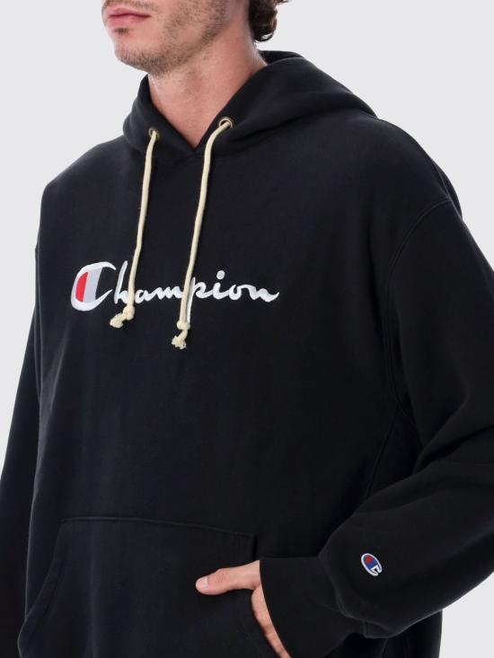 26FW 챔피온 후드 티셔츠 222568 KK001 Black - CHAMPION