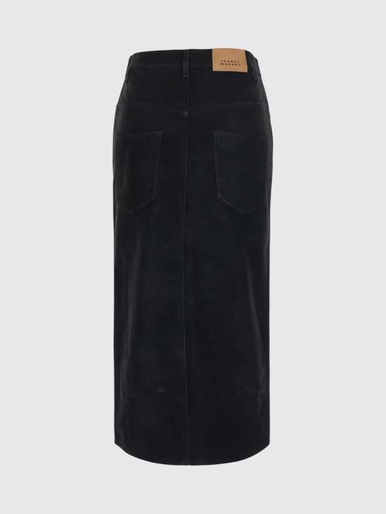 26FW 이자벨마랑에뚜왈 비잔 빈티지 페이크 스웨이드 스커트 JU0524FAD3B01E 01BK Black - ISABEL MARANT ETOILE