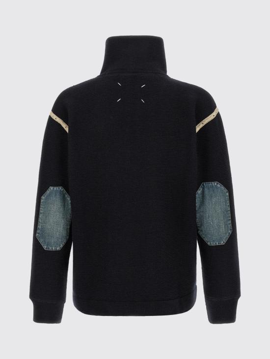 26FW 마르지엘라 엘보우 패치 스웨터 S50HA1072S18147 511 Navy - MAISON MARGIELA