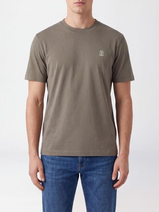 26FW 브루넬로 쿠치넬리 코튼 저지 크루넥 티셔츠 M0B138440 CBF57 Military