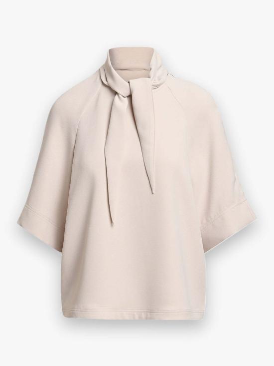  에센셜앤트워프 블라우스 Essentiel Antwerp Kassie 넥 타이 탑 머쉬룸 무드