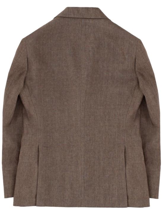  브루넬로 쿠치넬리 리넨 디컨스트럭티드 재킷 MB4307BWD C089 Brown - BRUNELLO CUCINELLI