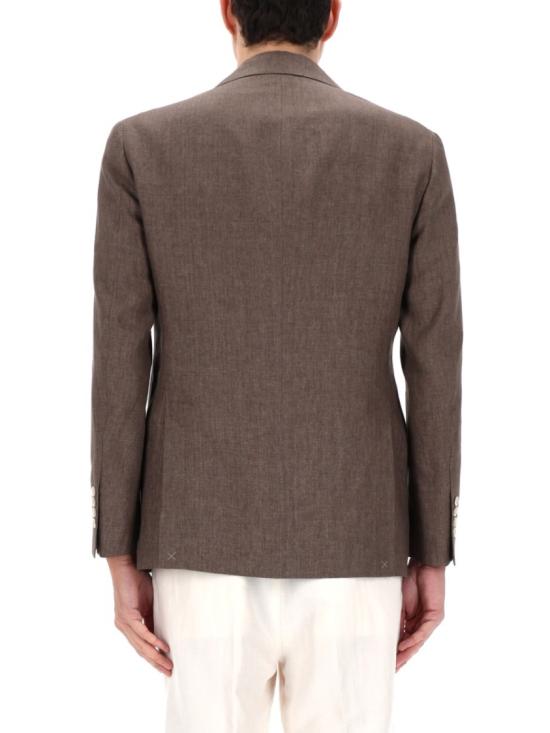  브루넬로 쿠치넬리 리넨 디컨스트럭티드 재킷 MB4307BWD C089 Brown - BRUNELLO CUCINELLI