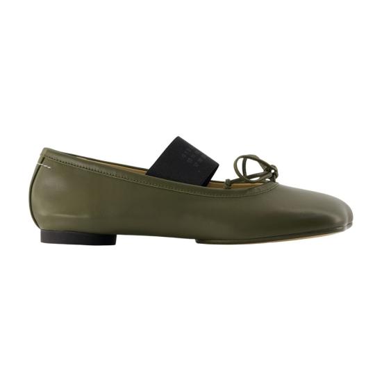 26FW MM6 메종마르지엘라 아나토믹 뉴메릭 발레리나 플랫 슈즈 S59WZ0099 P3628 T7010 KHAKI