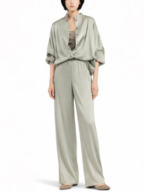  브루넬로 쿠치넬리 스트레이트 팬츠 M0C59P8942 C9125 Green - BRUNELLO CUCINELLI