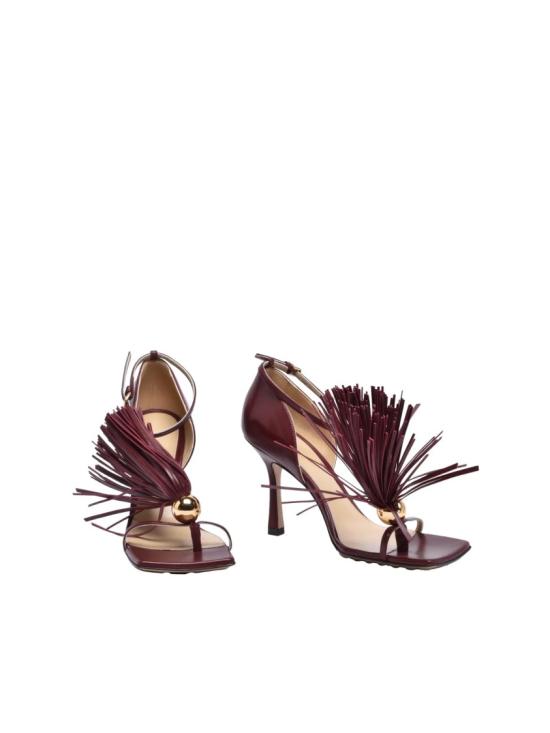  보테가베네타 샌들 빨간색 프린지 가죽 하이힐 - BOTTEGA VENETA