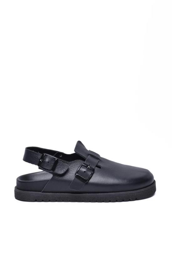  Officine X Post 뮬/슬리퍼 블랙 미니멀리스트 가죽 뮬
