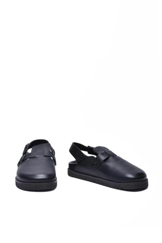  Officine X Post 뮬/슬리퍼 블랙 미니멀리스트 가죽 뮬 - OTHER BRANDS