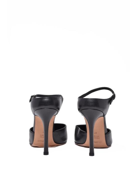  스포트막스 힐/펌프스 블랙 가죽 앵클 스트랩 하이힐 펌프스 - SPORTMAX