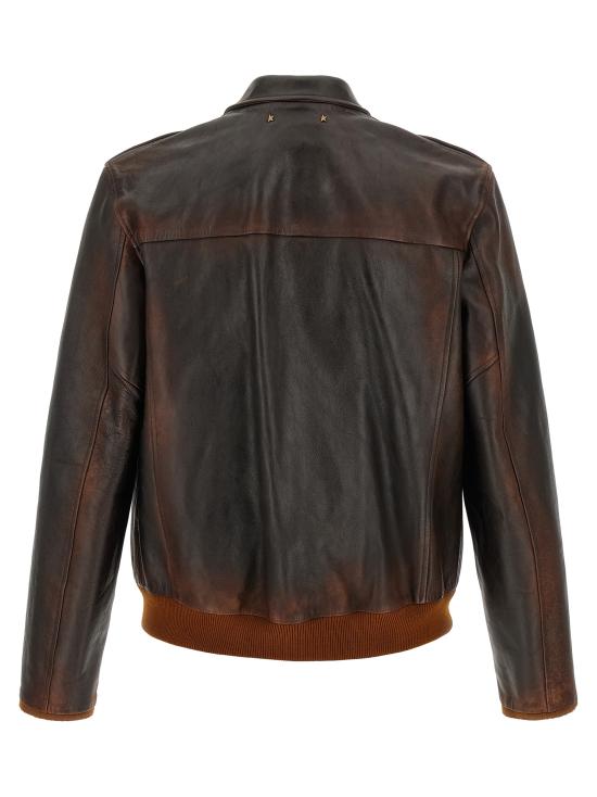 26FW 골든구스 가죽 자켓 GMP02502P0022885538155381 Brown - GOLDEN GOOSE