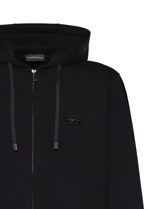 26FW 엠포리오 아르마니 후드 티셔츠 EM004538 AF10013UC001 BLACK - EMPORIO ARMANI