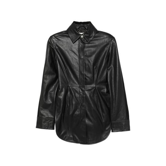 26FW 스포트막스 가죽 자켓 SPSCOCCOLE 091F 002 BLACK