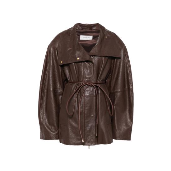 26FW 스포트막스 가죽 자켓 SPSALAGGIO 088F 001 BROWN