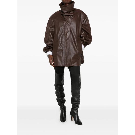 26FW 스포트막스 가죽 자켓 SPSALAGGIO 088F 001 BROWN - SPORTMAX