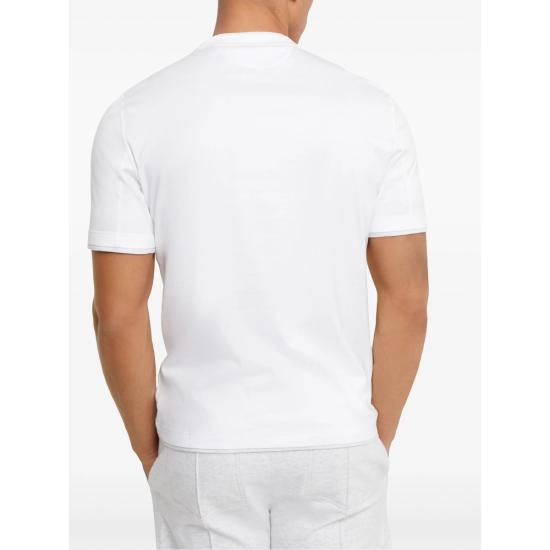 26FW 브루넬로 쿠치넬리 자수 로고 티셔츠 M0B137427 CW787 WHITE - BRUNELLO CUCINELLI