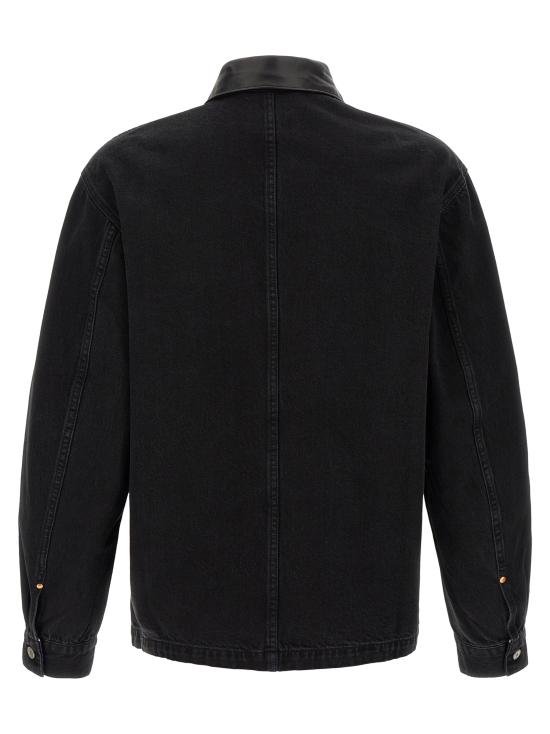 26FW 르메르 레더 칼라 디테일 데님 워크웨어 오버셔츠 SH1310LD1075BK999 Black - LEMAIRE