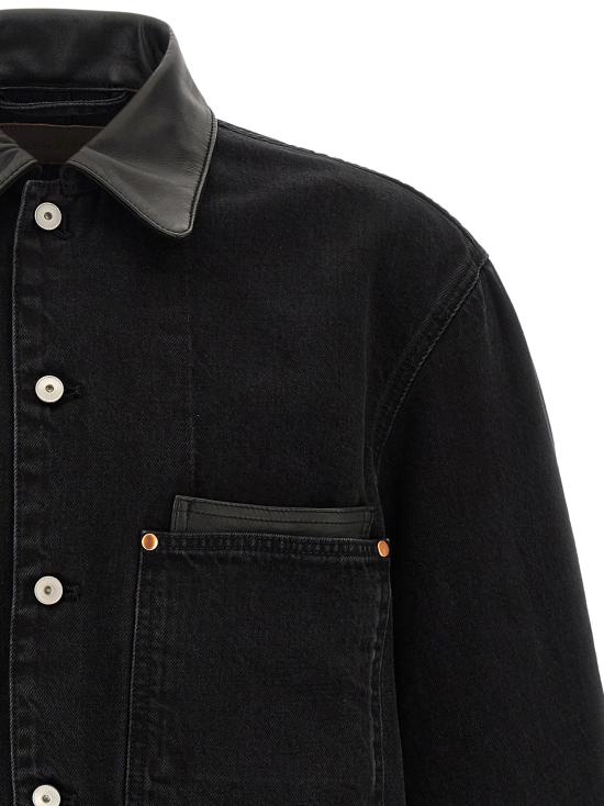 26FW 르메르 레더 칼라 디테일 데님 워크웨어 오버셔츠 SH1310LD1075BK999 Black - LEMAIRE