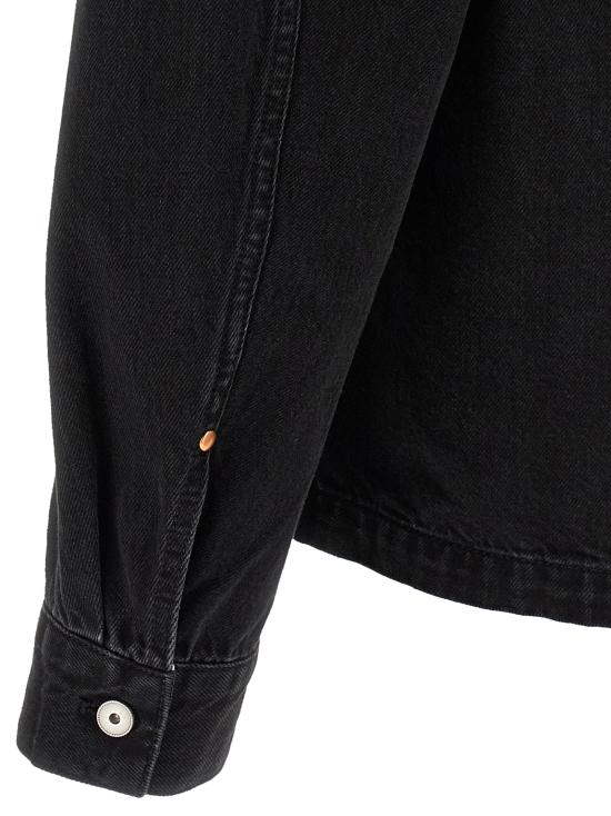 26FW 르메르 레더 칼라 디테일 데님 워크웨어 오버셔츠 SH1310LD1075BK999 Black - LEMAIRE