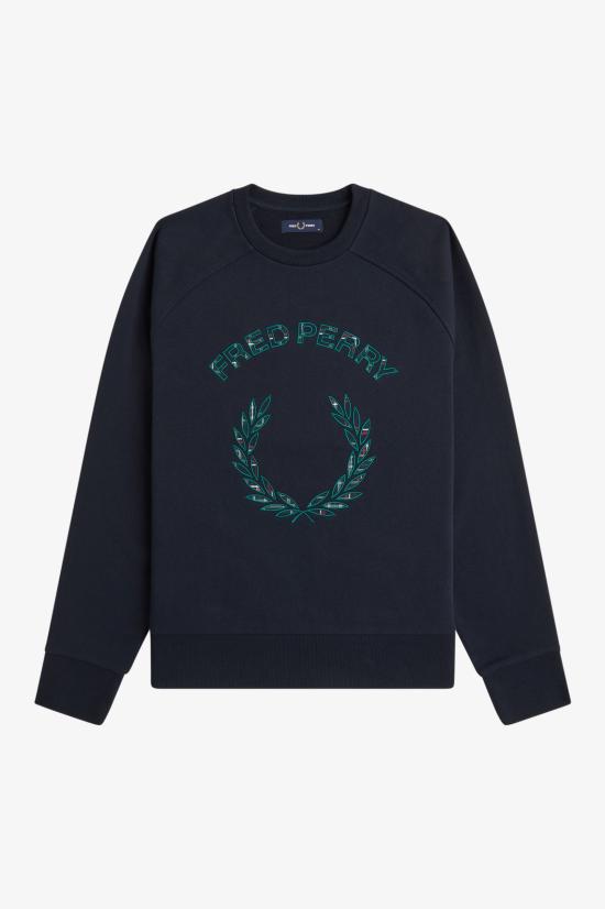 26FW 프레드페리 긴팔 티셔츠 M3652 608 NAVY