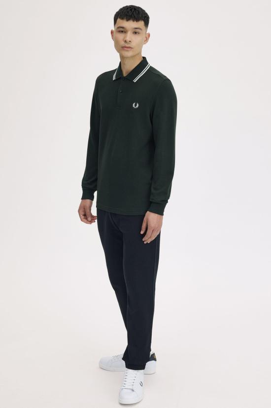 26FW 프레드페리 폴로 티셔츠 M3636 T50 NIGHT GREEN SNWHT - FRED PERRY