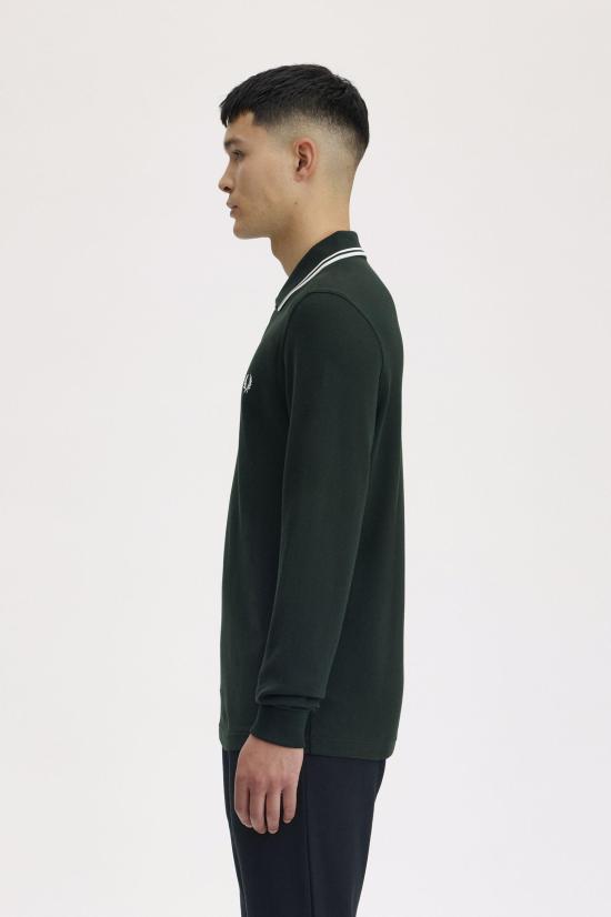26FW 프레드페리 폴로 티셔츠 M3636 T50 NIGHT GREEN SNWHT - FRED PERRY