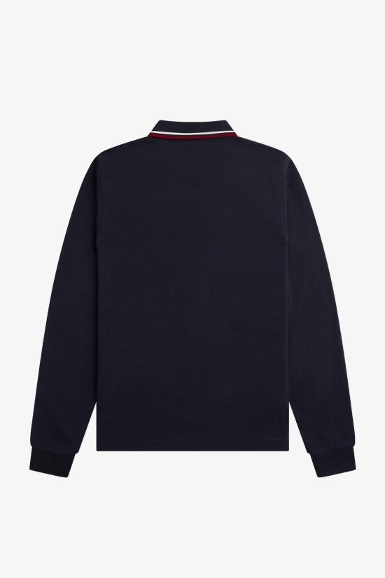 26FW 프레드페리 폴로 티셔츠 M3636 T55 NVY SWHT BNTRED - FRED PERRY