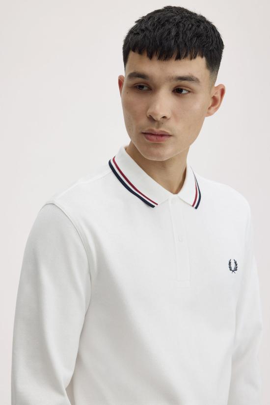26FW 프레드페리 폴로 티셔츠 M3636 T60 SNWHT BRED NVY - FRED PERRY