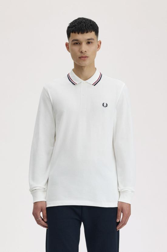 26FW 프레드페리 폴로 티셔츠 M3636 T60 SNWHT BRED NVY - FRED PERRY