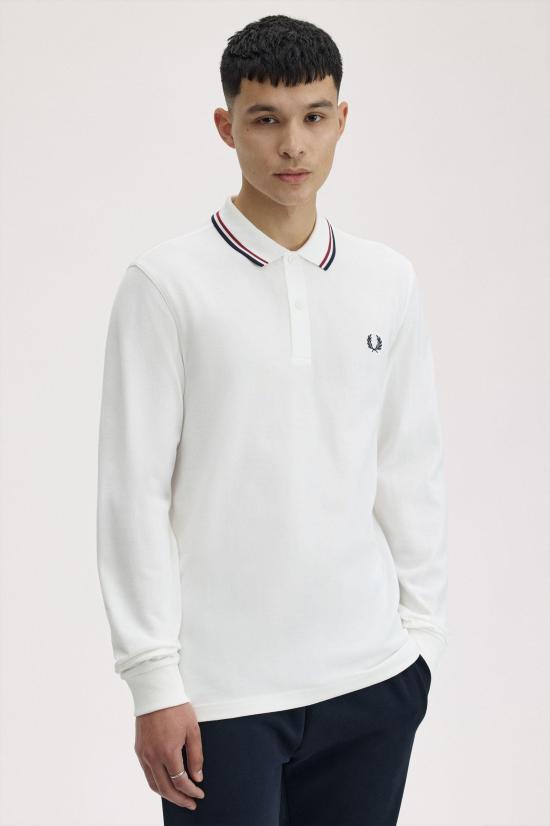 26FW 프레드페리 폴로 티셔츠 M3636 T60 SNWHT BRED NVY - FRED PERRY