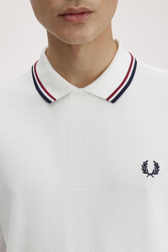26FW 프레드페리 폴로 티셔츠 M3636 T60 SNWHT BRED NVY - FRED PERRY