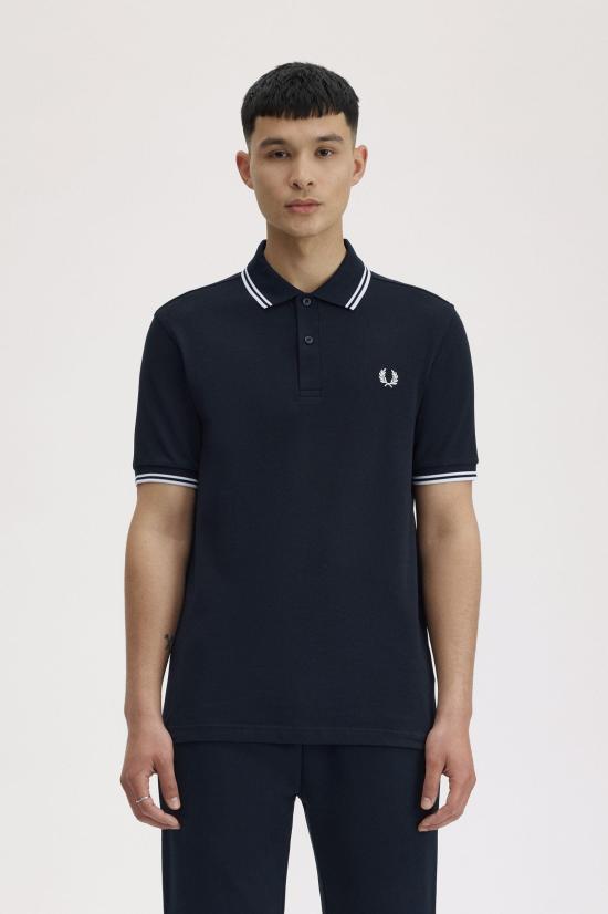 26FW 프레드페리 폴로 티셔츠 M3600 238 NAVY WHITE - FRED PERRY