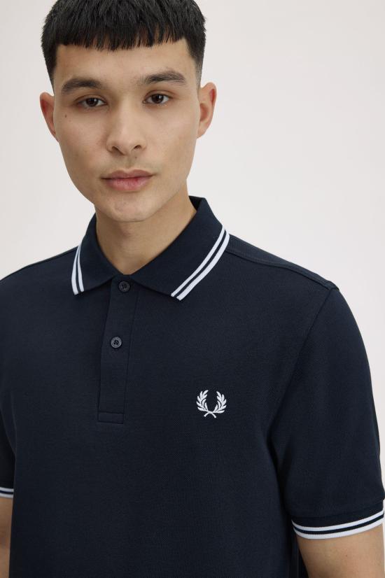 26FW 프레드페리 폴로 티셔츠 M3600 238 NAVY WHITE - FRED PERRY
