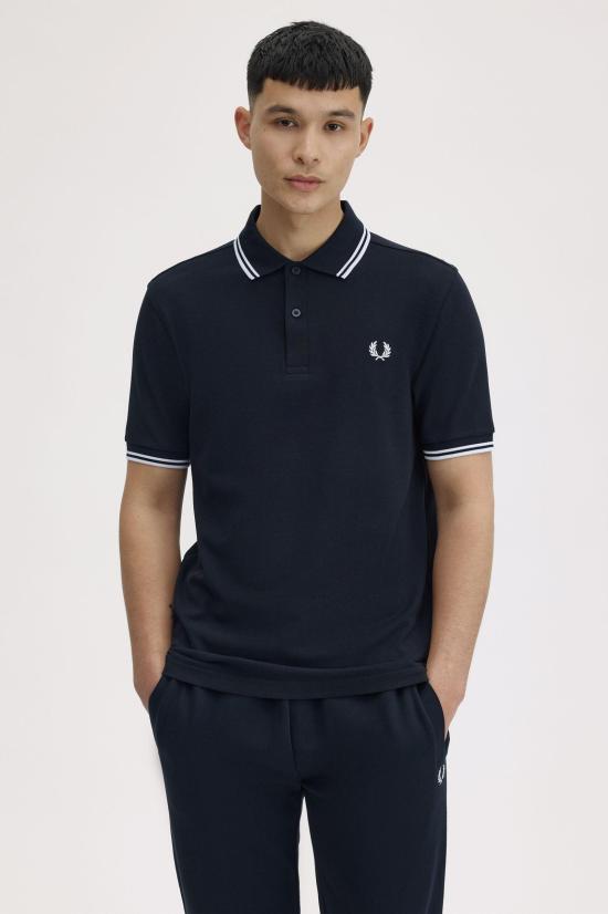 26FW 프레드페리 폴로 티셔츠 M3600 238 NAVY WHITE - FRED PERRY