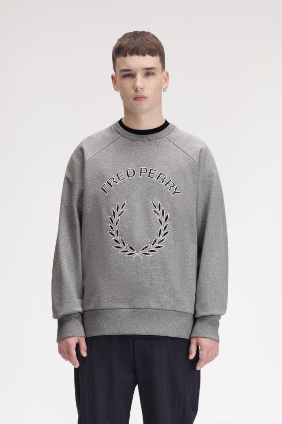 26FW 프레드페리 긴팔 티셔츠 M3652 420 STEEL MARL - FRED PERRY
