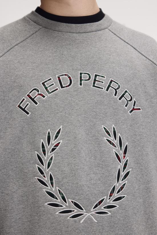 26FW 프레드페리 긴팔 티셔츠 M3652 420 STEEL MARL - FRED PERRY