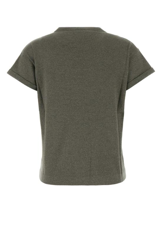 26FW 브루넬로 쿠치넬리 스파클링 캐시미어 실크 니트 티셔츠 M41810000 C9986 Green - BRUNELLO CUCINELLI