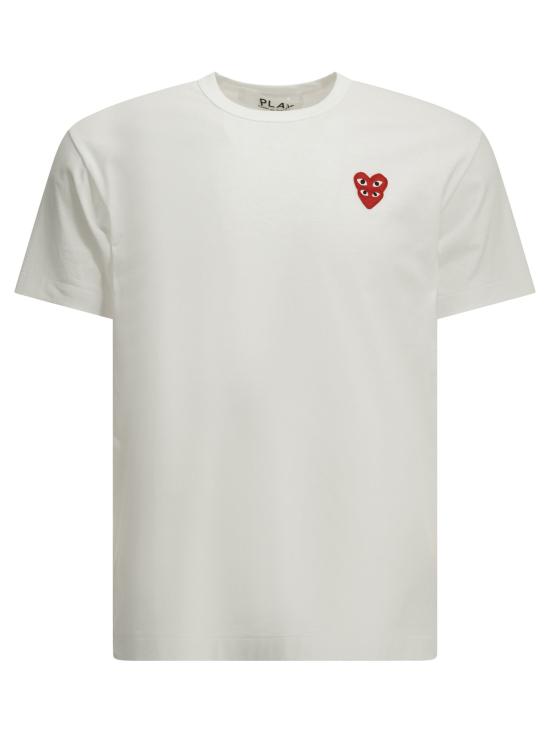 26FW 꼼데가르송 더블하트 와펜 반팔티 AXT2880512WHITE