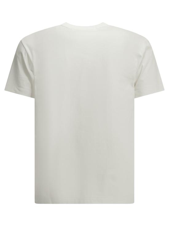 26FW 꼼데가르송 더블하트 와펜 반팔티 AXT2880512WHITE - COMME DES GARCONS