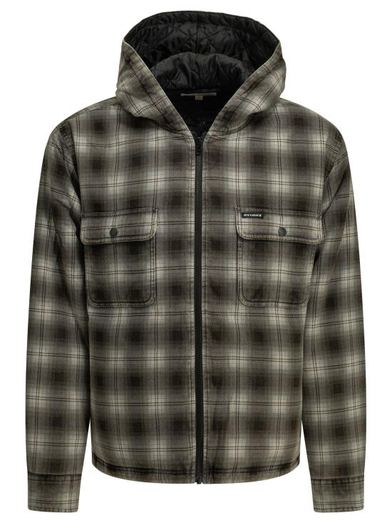 26FW 스투시 집 후디드 플래이드 셔츠 11103810002CHARCOAL GREY