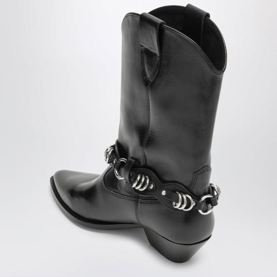 26FW 이자벨마랑 듀에르토 레더 카우보이 웨스턴 앵클 부츠 BO0003FFD4A16S 01BK BLACK - ISABEL MARANT