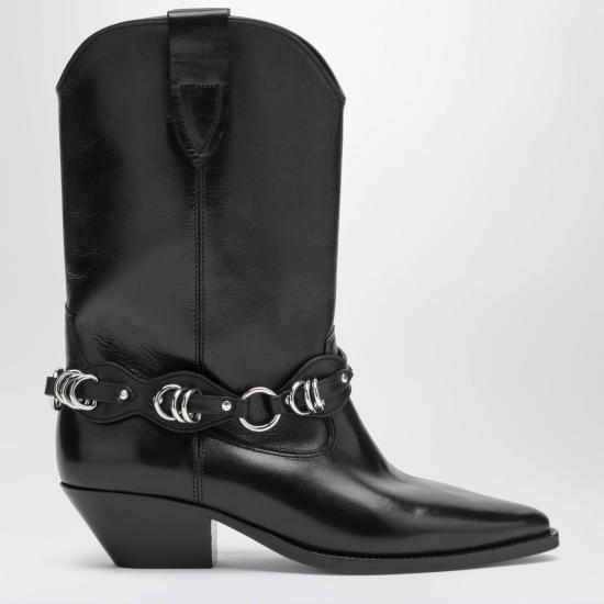 26FW 이자벨마랑 듀에르토 레더 카우보이 웨스턴 앵클 부츠 BO0003FFD4A16S 01BK BLACK