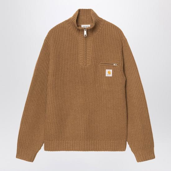 26FW 칼하트 WIP 디트로이트 하프 집 스웨터 I035398PL 3TGXX BROWN