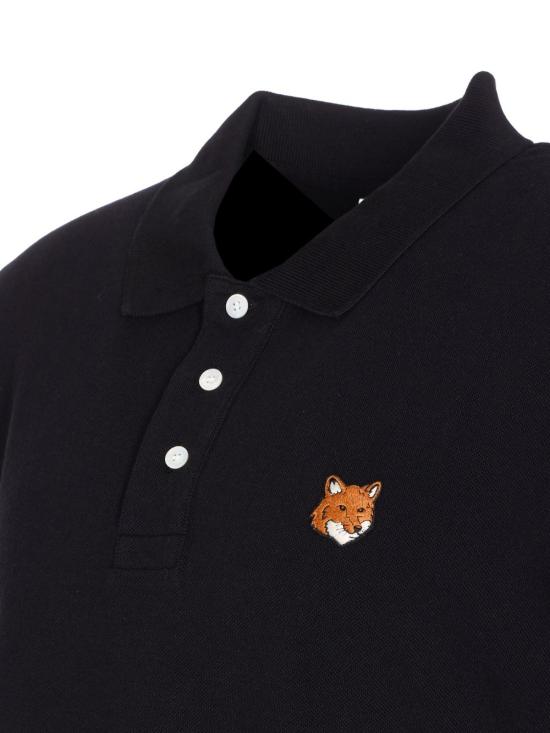 26FW 메종키츠네 폭스 헤드 레귤러 폴로 티셔츠 PM00209KP0002P199 BLACK - MAISON KITSUNE