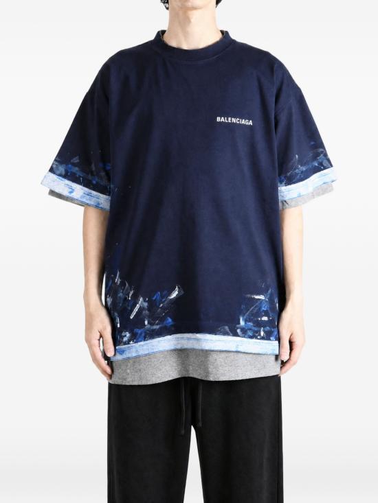 26FW 발렌시아가 반팔 티셔츠 A009CWTUVJ7 8065 BLUE - BALENCIAGA