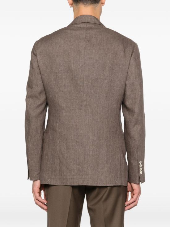  브루넬로 쿠치넬리 리넨 디컨스트럭티드 재킷 MB4307BWD C089 BROWN - BRUNELLO CUCINELLI
