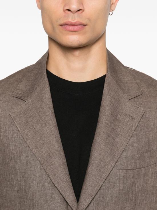  브루넬로 쿠치넬리 리넨 디컨스트럭티드 재킷 MB4307BWD C089 BROWN - BRUNELLO CUCINELLI