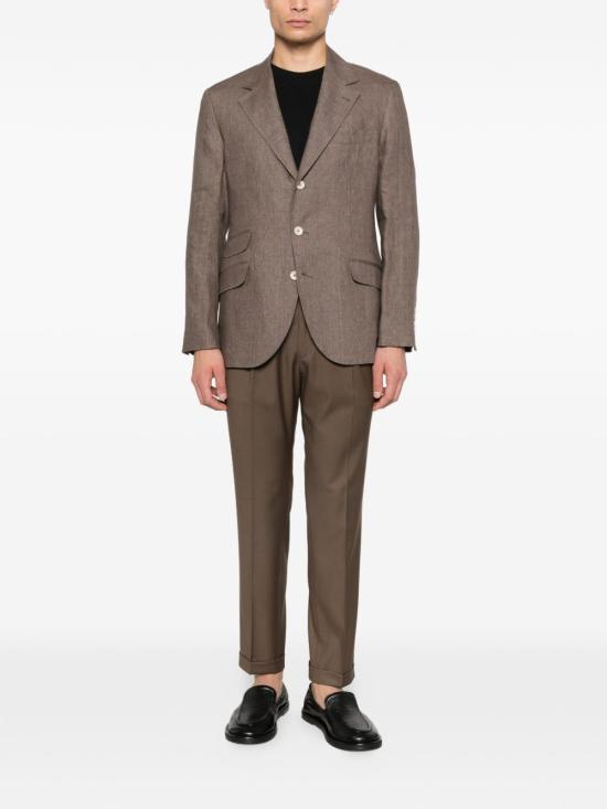  브루넬로 쿠치넬리 리넨 디컨스트럭티드 재킷 MB4307BWD C089 BROWN - BRUNELLO CUCINELLI