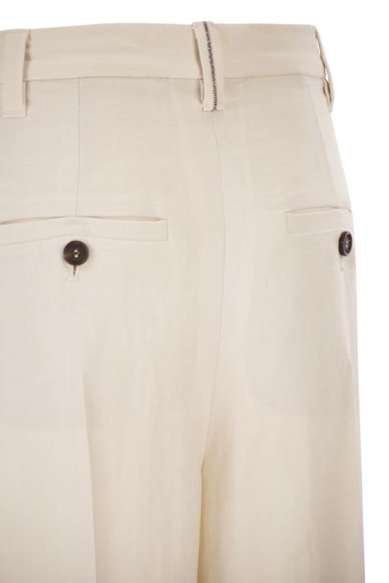  브루넬로 쿠치넬리 스트레이트 팬츠 MH126P9138 C579 IVORY - BRUNELLO CUCINELLI