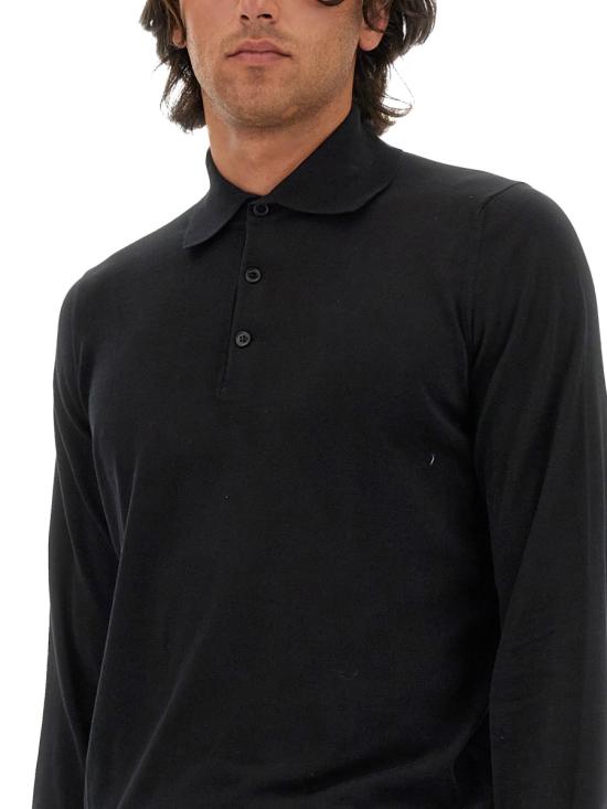  브루넬로 쿠치넬리 니트 폴로 셔츠 M29800135 CH101 BLACK - BRUNELLO CUCINELLI